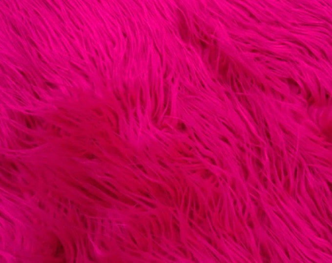 Mongolian Faux Fur Fabric by the Yard Fuchsia