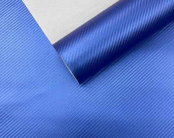 Marine Vinyl Fabric, Royal Blue Carbon Fiber Upholstery 54" Wide