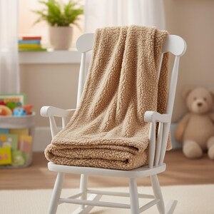 Jackets Fabric, Camel Polyester Minky Sherpa 58-60 Inch Wide