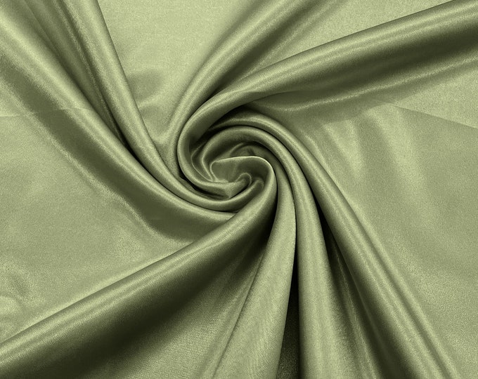 Dark Sage Green Crepe Back Satin Bridal Fabric Draper/Prom/Wedding/58" Inches Wide Japan Quality.