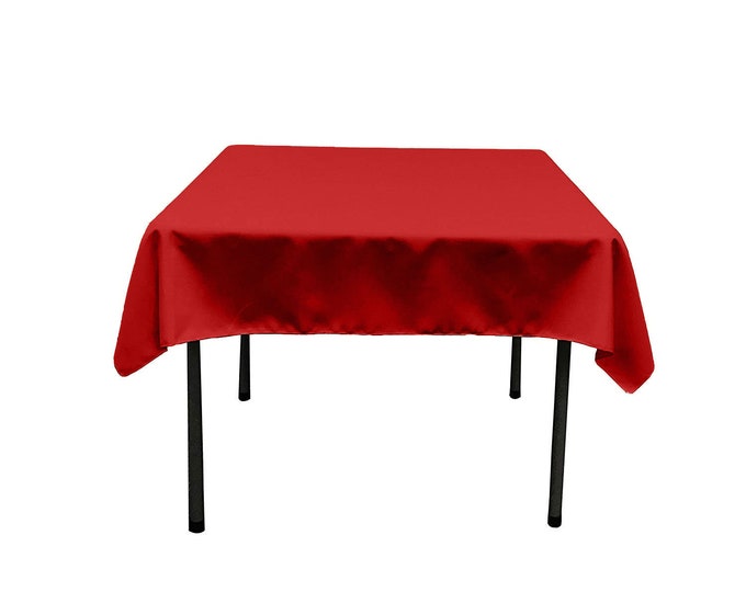 Red Square Polyester Poplin Table Overlay - Diamond. Choose Size Below
