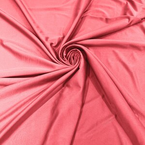 Coral Salmon Shiny Milliskin Nylon Spandex Fabric 4 Way Stretch 58&quot; Wide Sold by The Yard