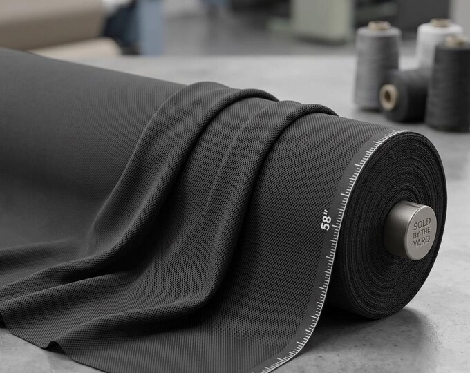 Charcoal Stretch Power Mesh Fabric 60” Wide | Sheer Nylon Spandex Mesh by Yard | Dancewear, Lingerie & Activewear Fabric