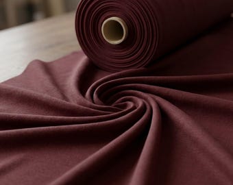 Marron Cotton Jersey Spandex Fabric By The Yard, 4 Way Stretch Knit Fabric For T Shirts Leggings Activewear & Apparel