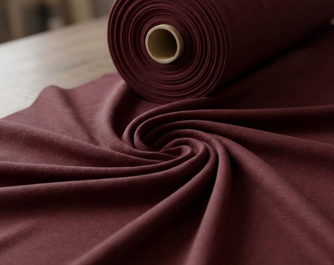 Marron Cotton Jersey Spandex Fabric By The Yard, 4 Way Stretch Knit Fabric For T Shirts Leggings Activewear & Apparel