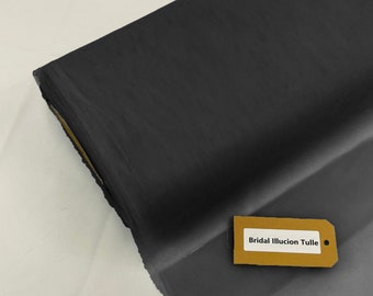 Black 108" Wide by 50 Yards Long Polyester Decorative Premium Tulle Fabric Bolt.