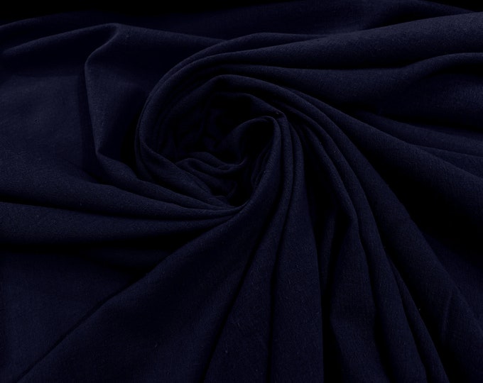 Navy Blue Muslin Crinkle Gauze Fabric, Cotton Gauze Swaddle Fabric, Fabric for Babies, Swaddle, dresses, Cheesecloth Fabric