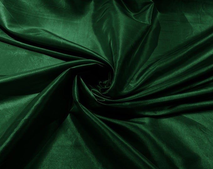 Solid Taffeta Fabric/ Taffeta Fabric By the Yard/ Apparel, Costume, Dress, Cosplay, Wedding. Hunter Green