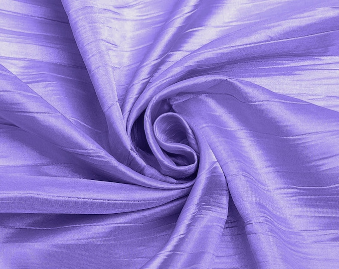 Lavender - Crushed Taffeta Fabric - 54" Width - Creased Clothing Decorations Crafts - Sold By The Yard