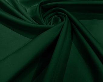 Hunter Green Matte Stretch Lamour Satin Fabric 58" Wide/Sold By The Yard. New Colors