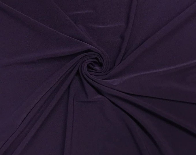 Eggplant 58" Wide ITY Fabric Polyester Knit Jersey 2 Way  Stretch Spandex Sold By The Yard.