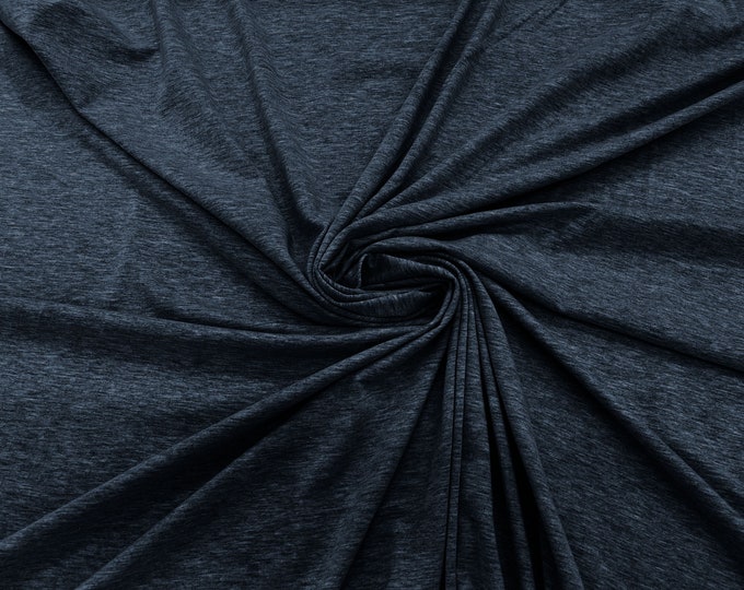 Dark Denim two tone  58/60" Wide  Cotton Jersey Spandex Knit Blend 95% Cotton 5 percent Spandex/Stretch Fabric/Costume