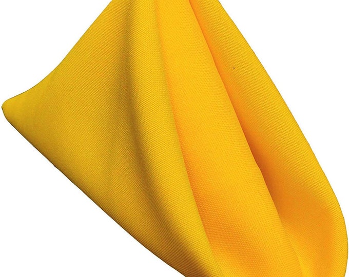 18 x 18 Inches Polyester Poplin Decorative Table Napkins, Party Supply - Pack of 12- Dark Yellow