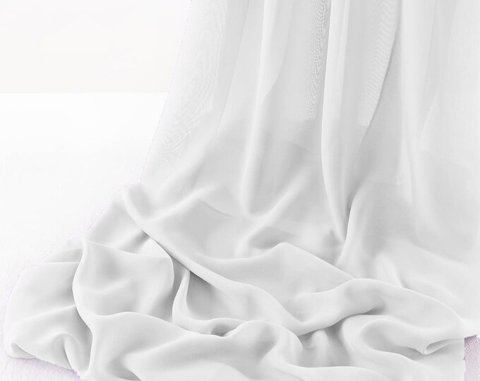 White - Wool Dobby Chiffon Sheer Table Runner for Wedding, Decorations for Birthday Parties, Banquets, Engagements.