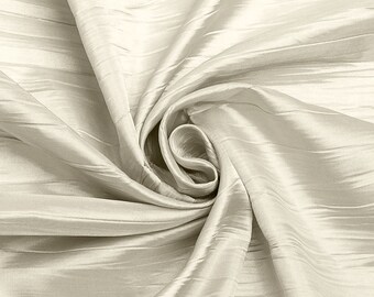 Ivory Crushed Taffeta Fabric| 54" Wide| Tablecloth| Wedding Dresses| Decorative Apparel