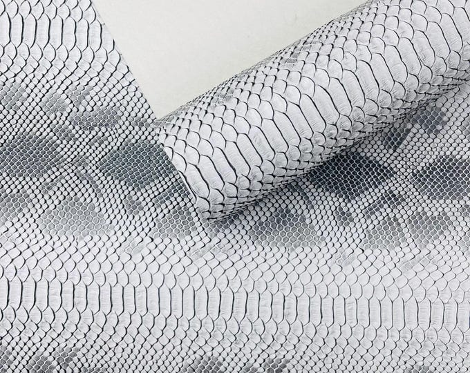 Gray Viper Snake Skin Texture Faux Leather Fabric| 54" Wide| Upholstery| Bags.