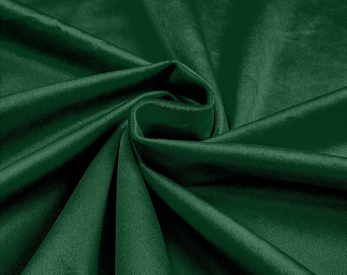Hunter Green 58"/60Inches Wide Royal Velvet Upholstery Fabric. Sold By The Yard.