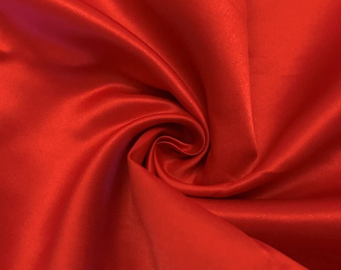 Red Matte Satin (Peau de Soie) Duchess Fabric Bridesmaid Dress 58"-60" Wide Sold By The Yard.