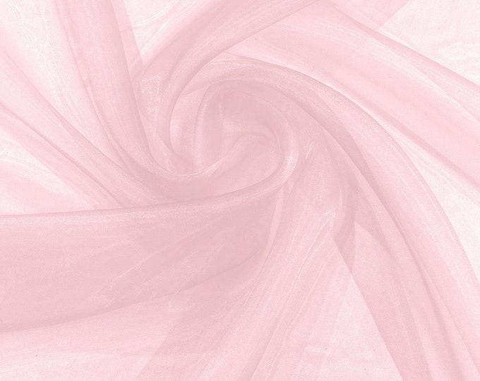 Pink 58/60" Wide 100% Polyester Soft Light Weight, Sheer, See Through Crystal Organza Fabric/Cosplay Costumes, Skirts.