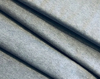 Heather Gray Stretch Ponte De Roma 320 GSM Knit Poly Rayon Fabric by the Yard.