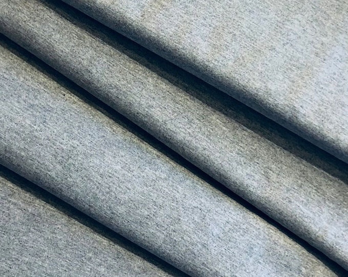 Heather Gray Stretch Ponte De Roma 320 GSM Knit Poly Rayon Fabric by the Yard.