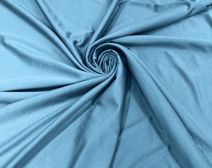 Sky Blue Shiny Milliskin Nylon Spandex Fabric 4 Way Stretch 58" Wide Sold by The Yard