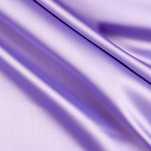 Lavender 95 Percent  Polyester 5% Spandex, 58 Inches Wide Matte Stretch L&#39;Amour Satin Fabric, Sold By The Yard.