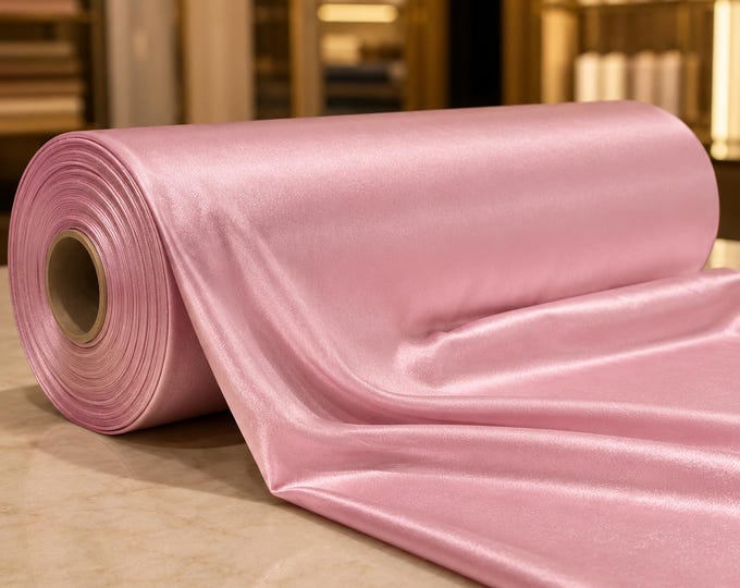 Pink Shiny Spandex Fabric By The Yard, 4 Way Stretch Nylon Tricot Fabric For Swimwear Dancewear Costumes