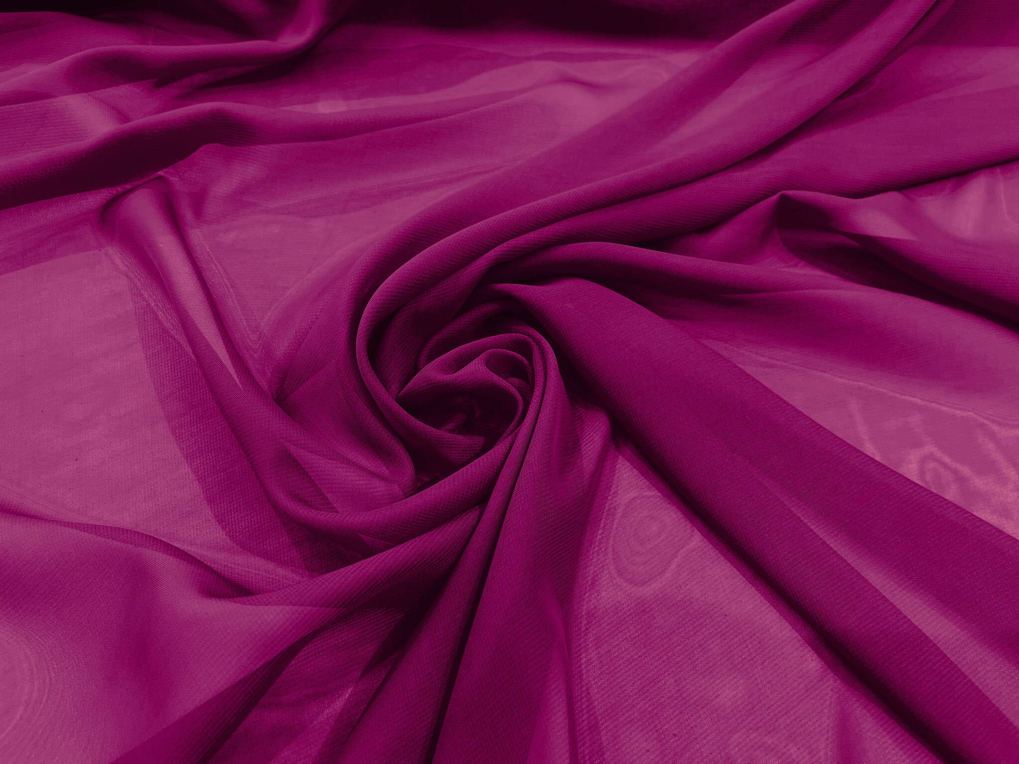 Magenta 5 Yards 60&quot; Wide Sheer Fabric Chiffon Fabric by The Yard Continuous Solid Color Draping Fabric for Wedding Party Easter Backdrop