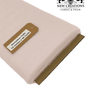 Blush 54&quot; Wide by 40 Yards Long (120 Feet) Polyester Tulle Fabric Bolt, for Wedding and Decoration.
