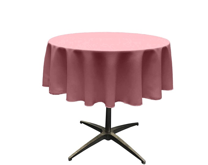 Lam Rose - Solid Round Polyester Poplin Tablecloth Seamless.