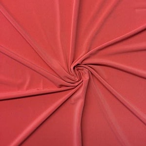 Coral 58&quot; Wide ITY Fabric Polyester Knit Jersey 2 Way  Stretch Spandex Sold By The Yard.