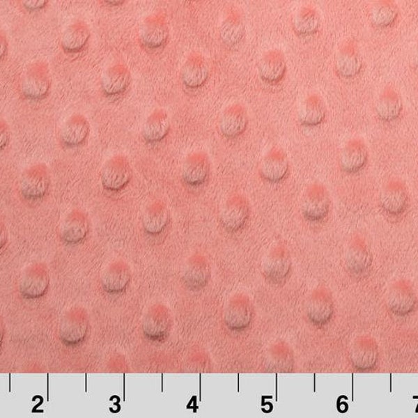 Blush Pink 58" Wide 100%  Polyester Minky Dimple Dot Soft Cuddle Fabric SEW Craft Sold by The Yard.