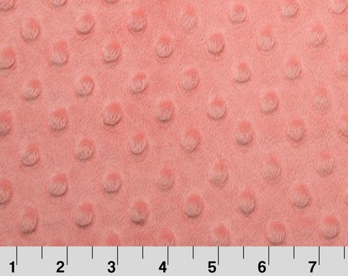 Blush Pink 58" Wide 100%  Polyester Minky Dimple Dot Soft Cuddle Fabric SEW Craft Sold by The Yard.