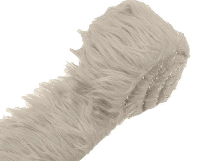 Platinum Soft Faux Fur Fabric, Long Pile Shaggy Fur for Cosplay, Crafts, and Home Decor
