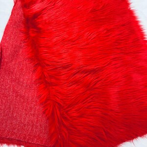 Roter Langer Flor Weicher Kunstpelz Stoff für Pelzanzug, Cosplay Kostüm, Photo Prop, Zierde, Kissen, Kunsthandwerk.