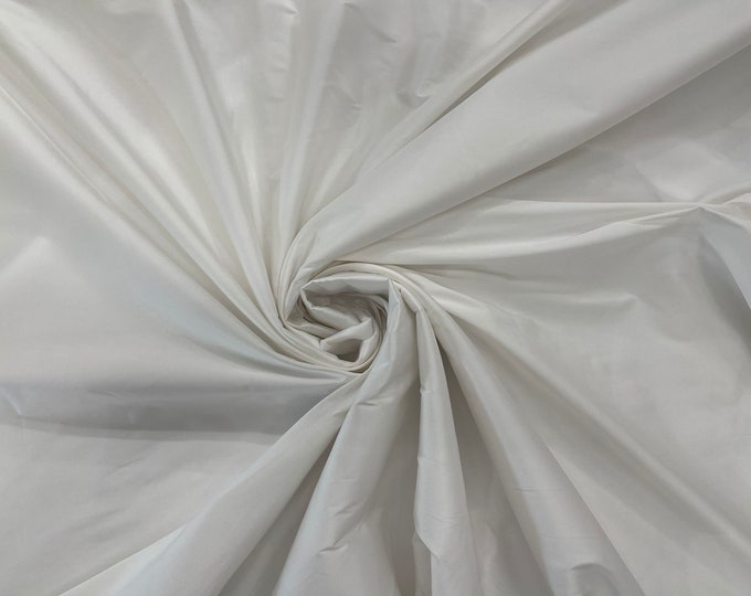 Off White 100% Polyester Imitation Silk Taffeta Fabric 55" Wide/Costume/Dress/Cosplay/Wedding.
