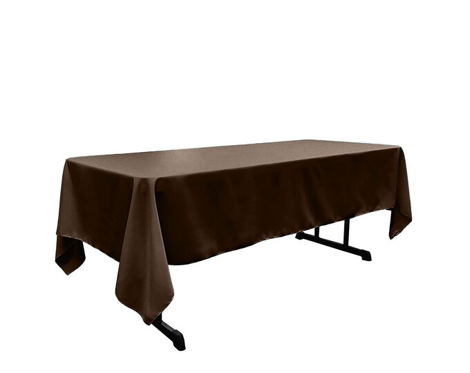 Brown - Rectangular Polyester Poplin Tablecloth / Party supply.