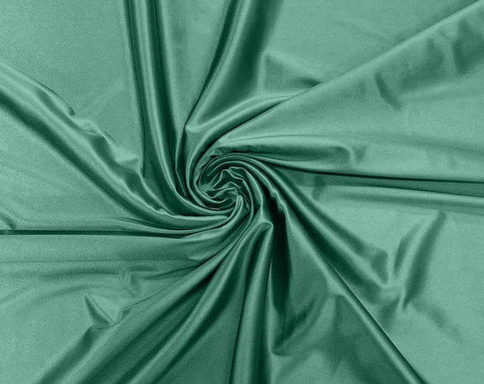 Sea Foam Deluxe Shiny Polyester Spandex Fabric Stretch 58" Wide Sold by The Yard.