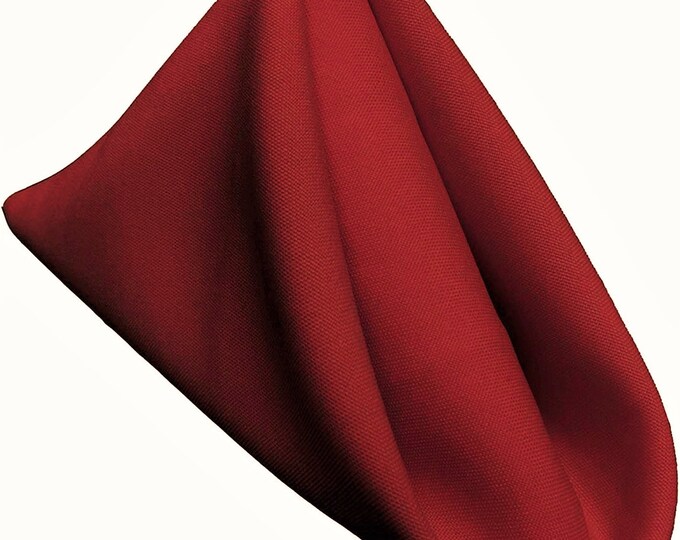 18 x 18 Inches Polyester Poplin Decorative Table Napkins, Party Supply - Pack of 12- Red