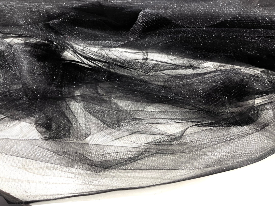 Black Sparkle Tulle Glitter Fabric Shimmer/ Tulle Glitter for Dresses ...
