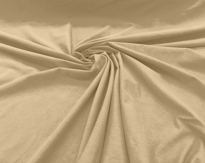 Cream 58/60" Wide  Cotton Jersey Spandex Knit Blend 95% Cotton 5 percent Spandex/Stretch Fabric/Costume