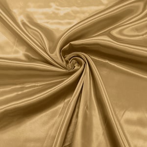 Sungold - Shiny Charmeuse Satin Fabric for Wedding Dress/Crafts Costumes/58” Wide /Silky Satin