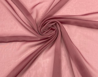 Chiffon Two Tone Sheer Fabric, by The Yard - Mauve