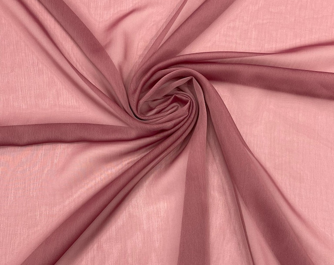 Chiffon Two Tone Sheer Fabric, by The Yard - Mauve