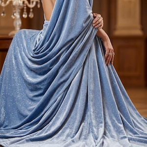 princess polly baby blue dress Blue Velvet Prom Dress