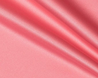 Coral Bridal Satin Fabric, Shiny Charmeuse, 60" Wide, Sold by The Yard