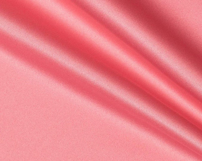 Coral  Light Weight Charmeuse Satin Fabric for Wedding Dress 60" inches wide sold by The Yard.