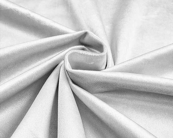 White 58"/60Inches Wide Royal Velvet Upholstery Fabric. Sold By The Yard.