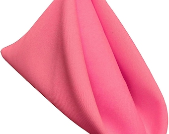 18 x 18 Inches Polyester Poplin Decorative Table Napkins, Party Supply - Pack of 12 - Hot Pink